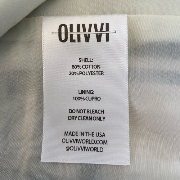 Olivvi NWT Cream and Blue Fitted Plaid Blazer  Jacket ,Gold Logo Button ,Size L - Picture 9 of 13